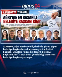 AJANS04’ten Yeni Anket: Ağrı’nın En Başarılı Belediye Başkanı Kim? – Ajans04