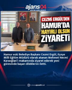 Hamur Eski Belediye Başkanı Cezmi Ergül’den İlçe Milli Eğitim Müdürüne Ziyaret – Ajans04