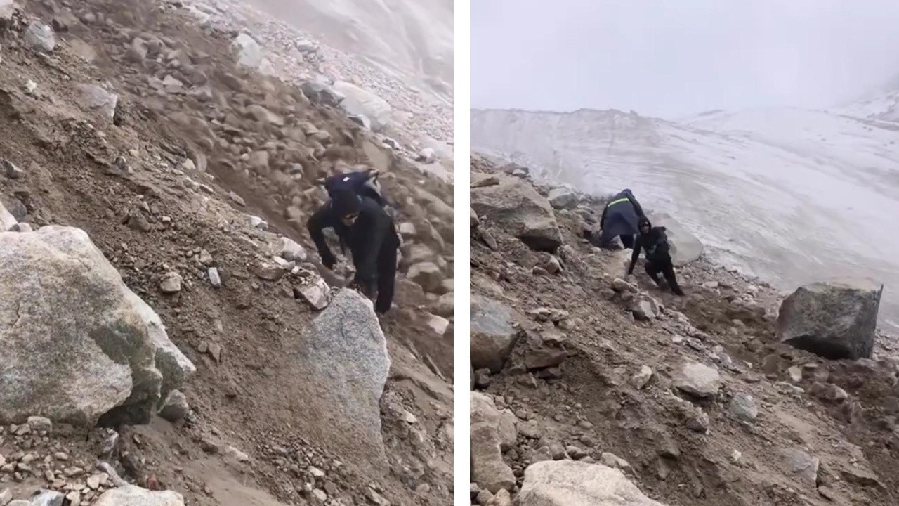 Son dakika | Ağrı Dağı’nda heyelan: Dev kayaların altında kalmaktan son anda kurtuldular – Halk TV